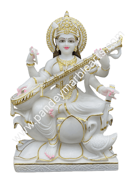 Saraswati Mata Marble Murti