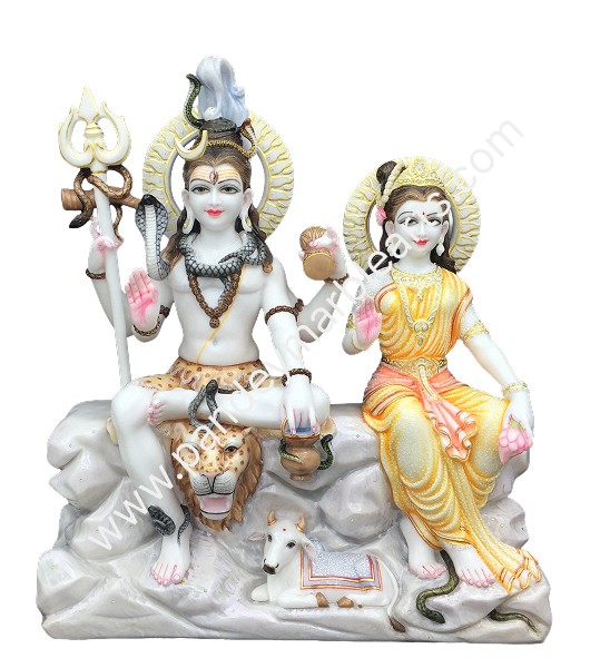 Handcrafted Shiv Parivar Marble Idol